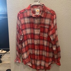 Plaid long sleeve womens blouse